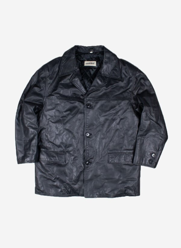 VINTAGE LEDERMANTEL SCHWARZ