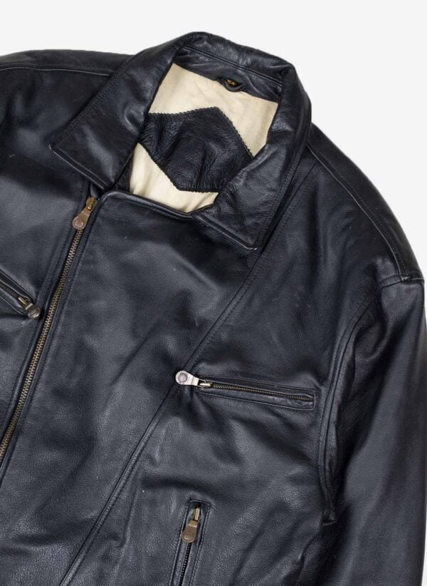VINTAGE TRAPPER LEDERJACKE SCHWARZ