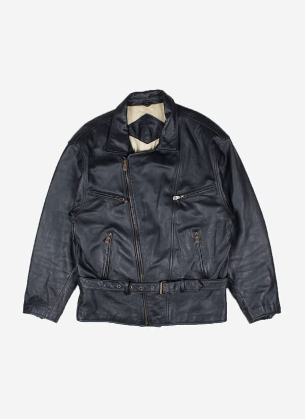 VINTAGE TRAPPER LEDERJACKE SCHWARZ