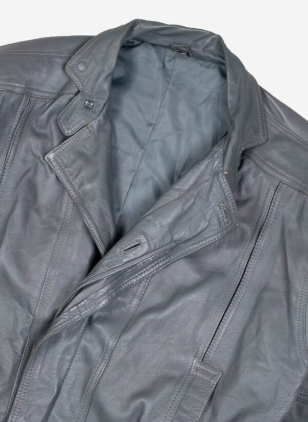 Vintage Lederjacke grau boxy