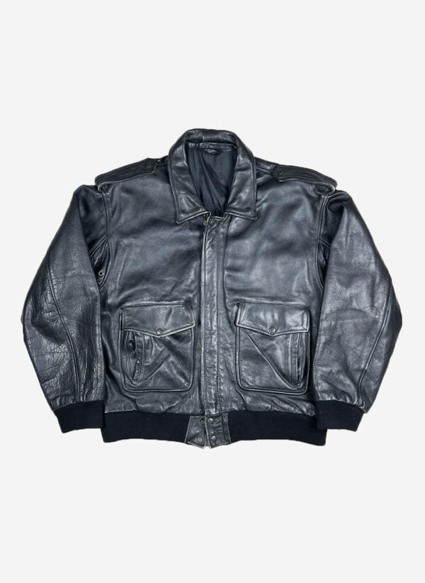 Vintage Aviator Lederjacke schwarz